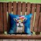 Edge Collections - 14" X 14" - Multicolor - Llama Throw Hippie Animal NEW - 1 Piece